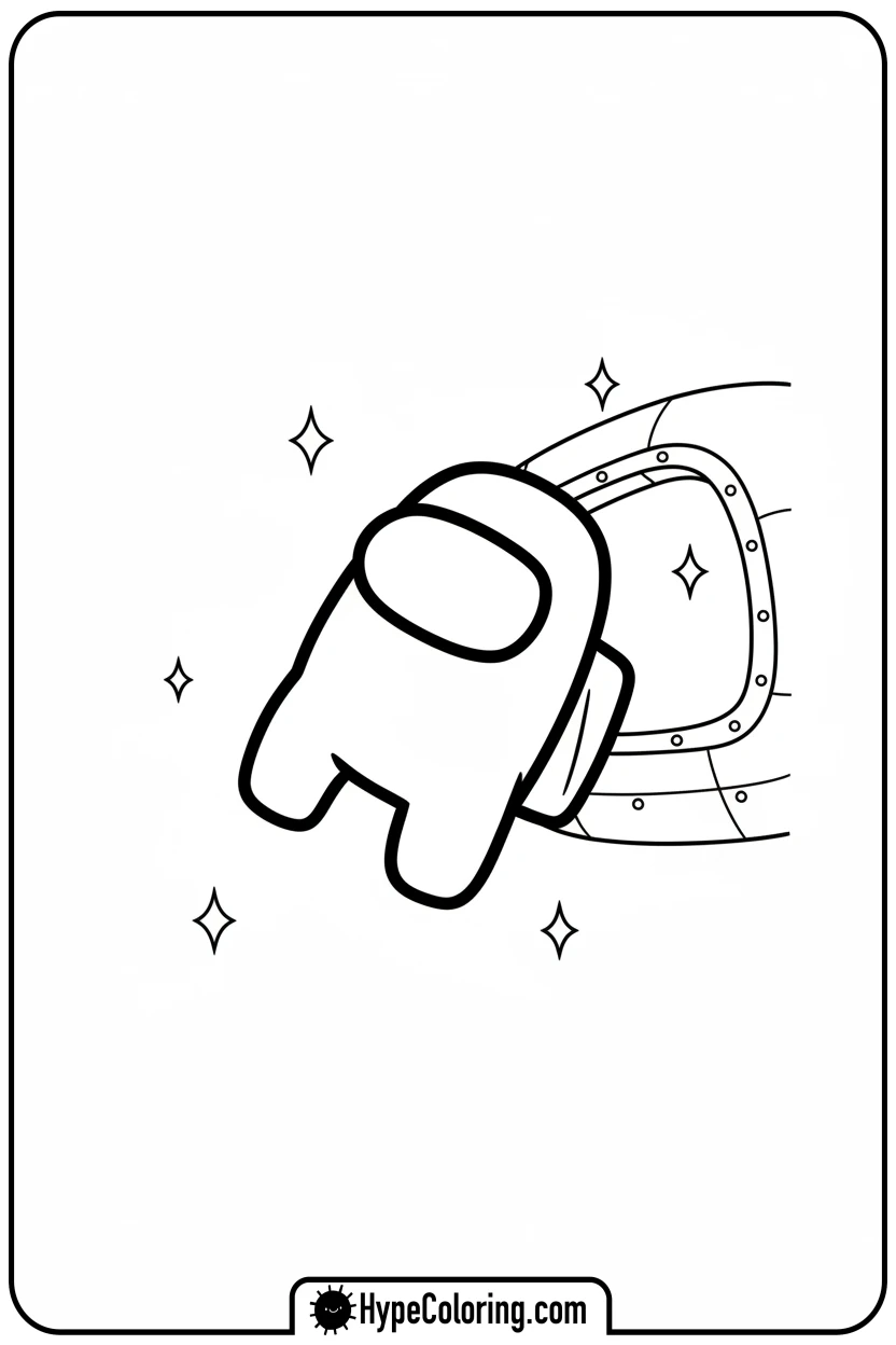 crewmate-floating-in-space - among us coloring pages