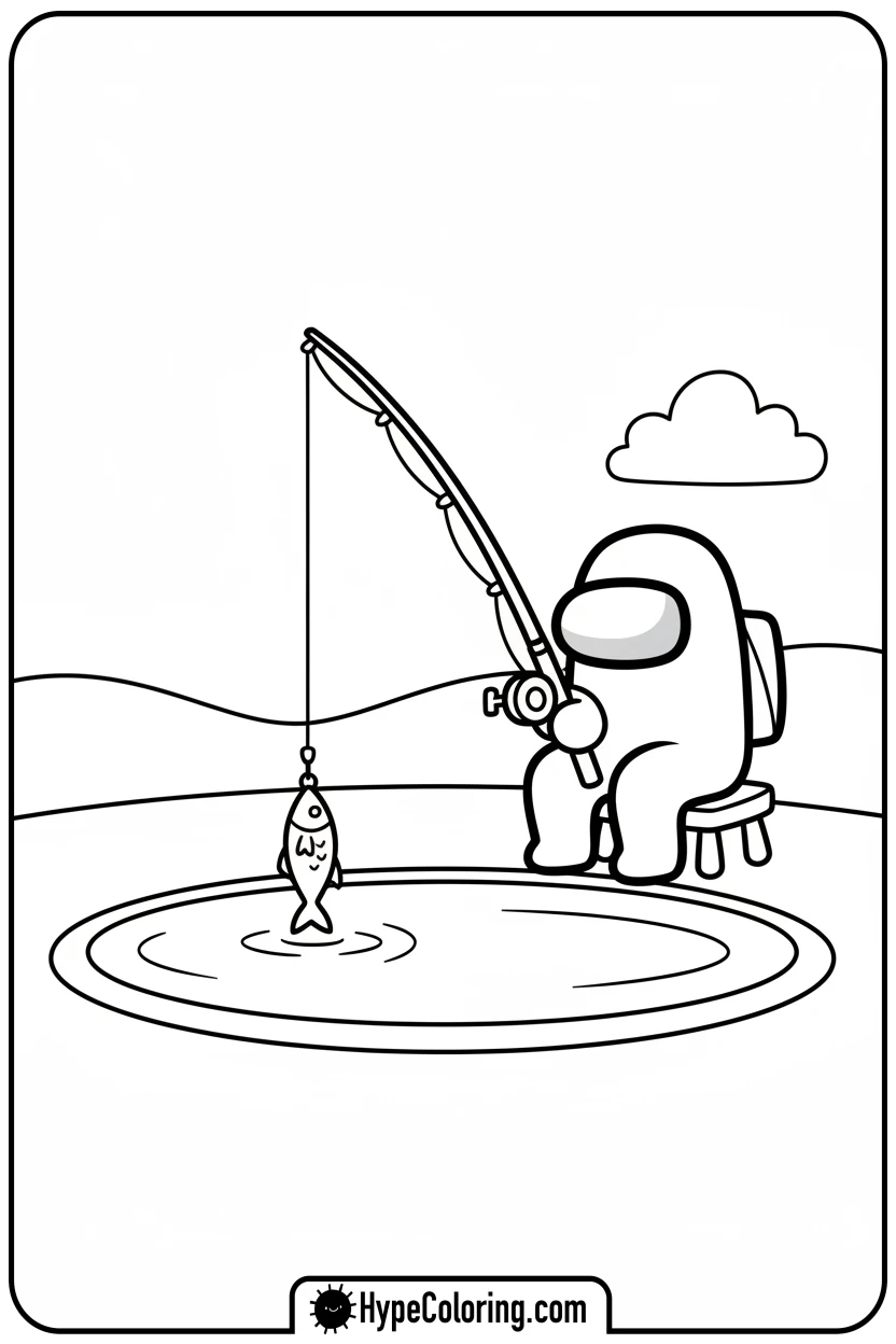 crewmate-fishing - among us coloring pages