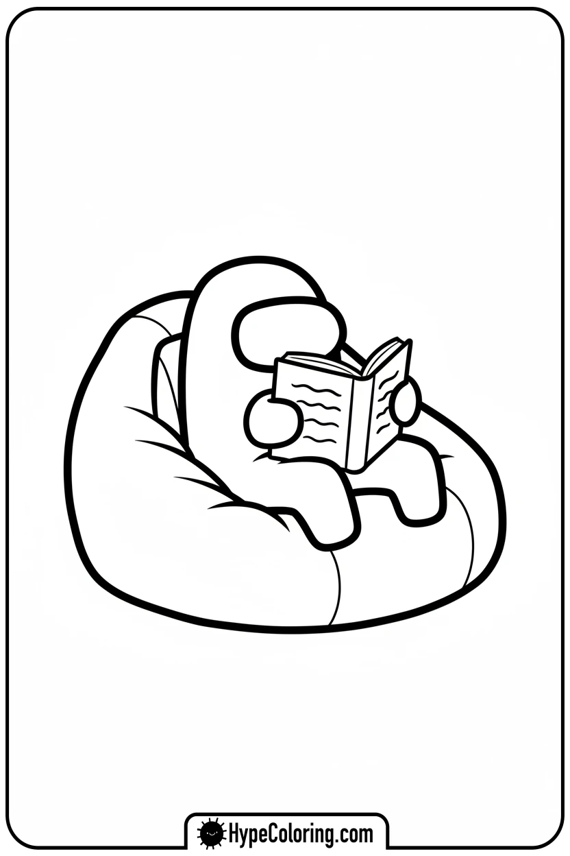 crewmate-reading-book - among us coloring pages