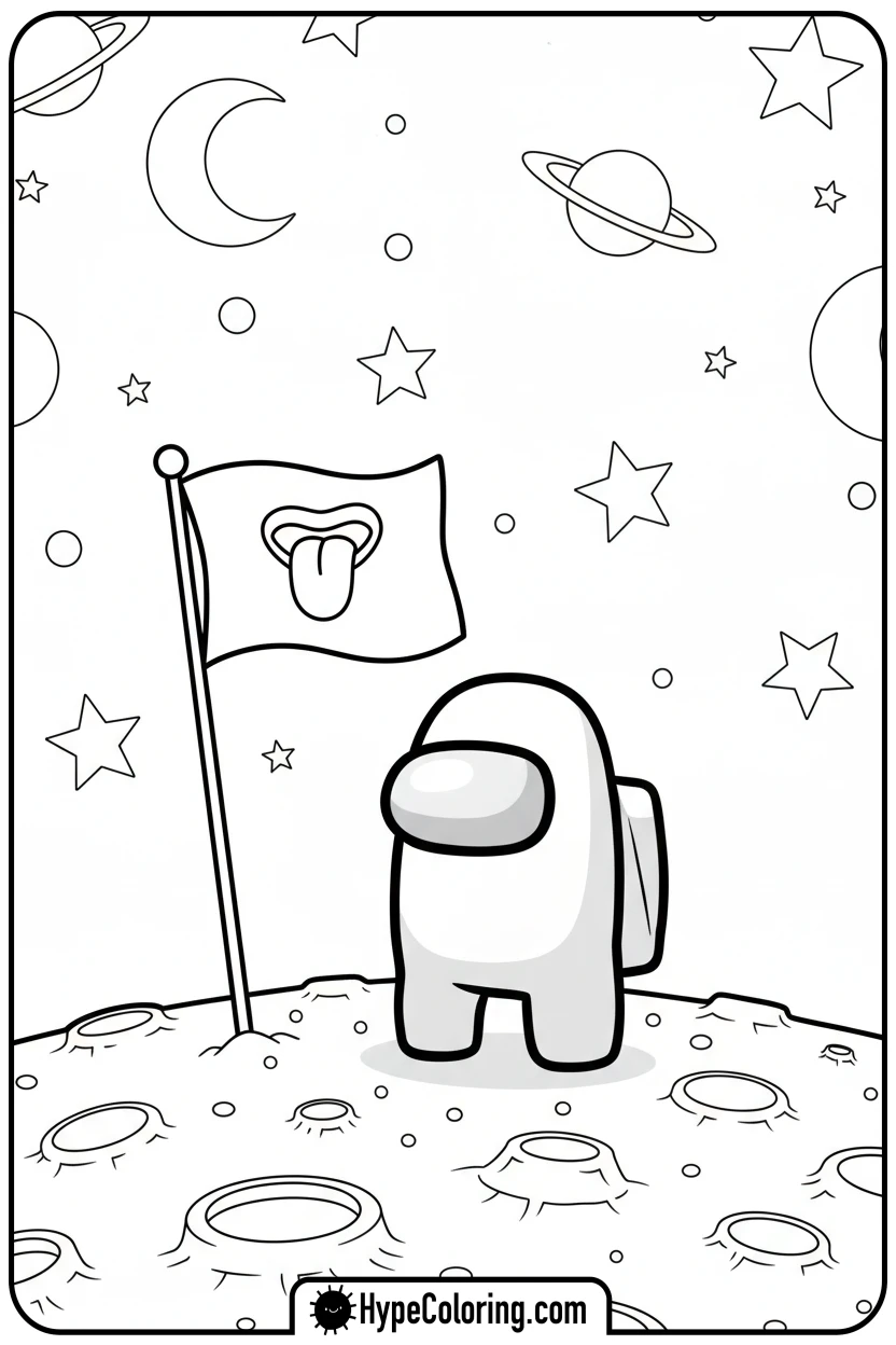 crewmate-on-moon - among us coloring pages