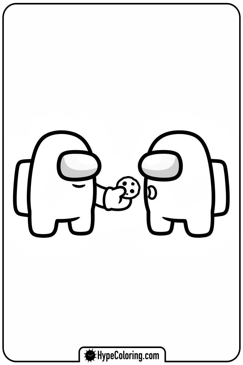 crewmates-sharing-snack - among us coloring pages