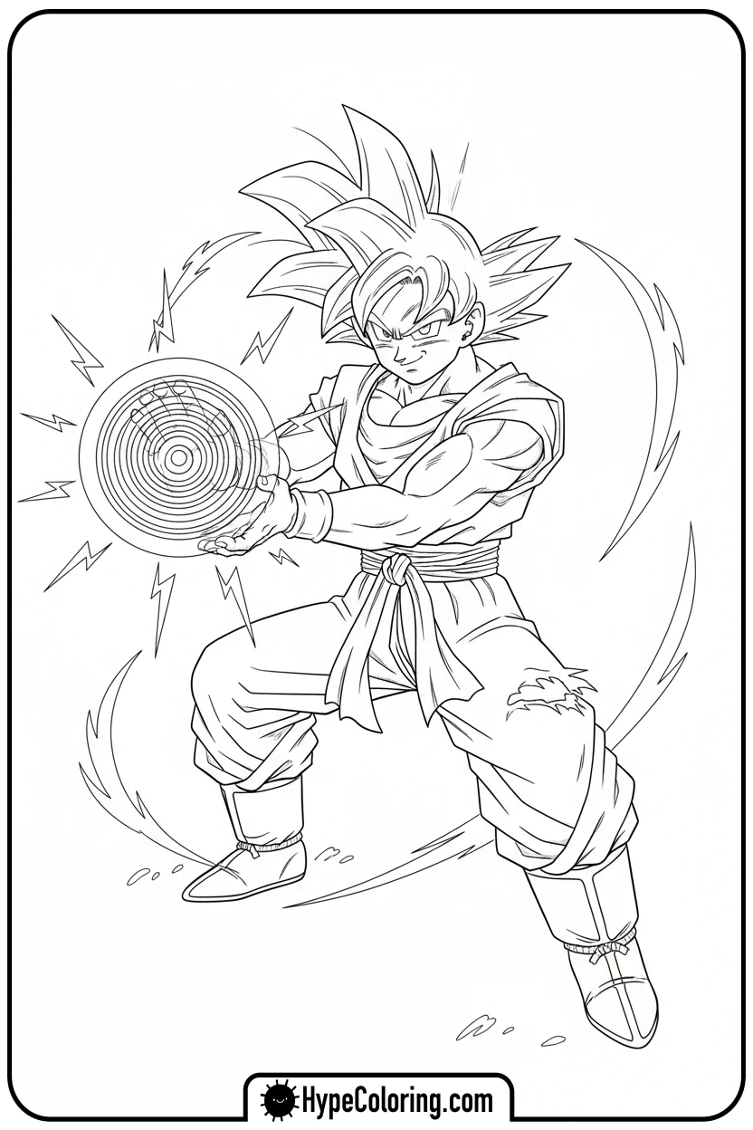 goku-charging-kamehameha - goku coloring pages