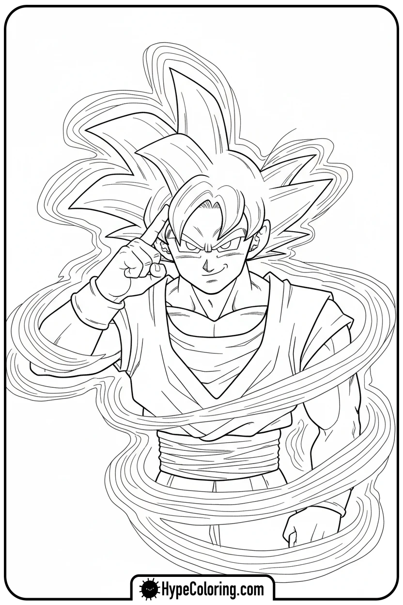 goku-using-instant-transmission - goku coloring pages