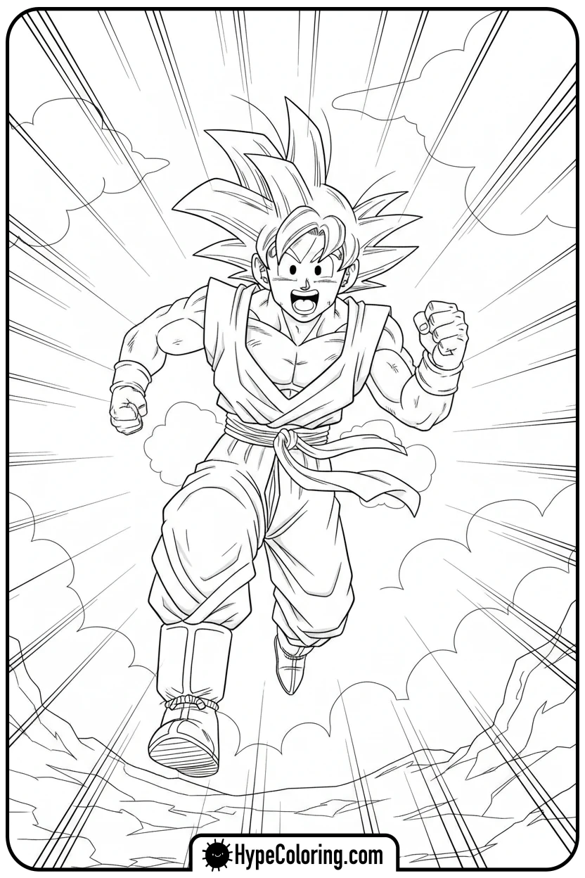 goku-running-fast - goku coloring pages