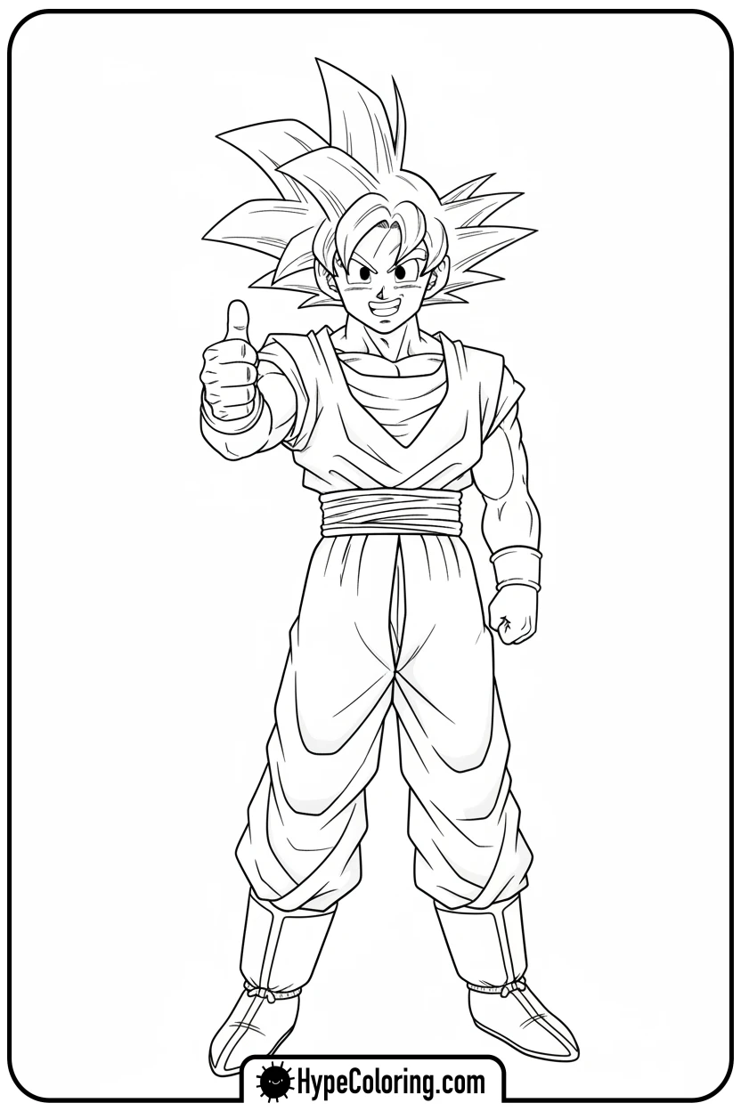goku-giving-thumbs-up - goku coloring pages