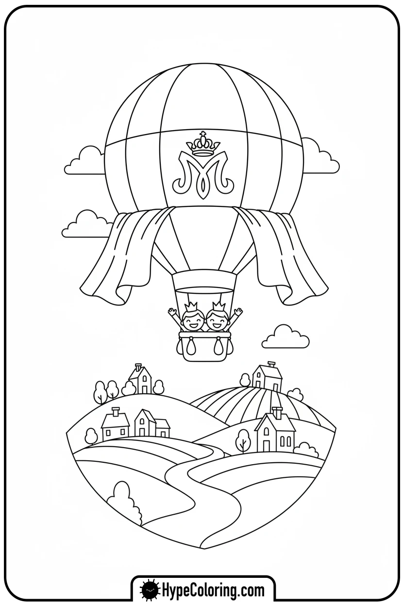monaco-flag-hot-air-balloon - monaco flag coloring page