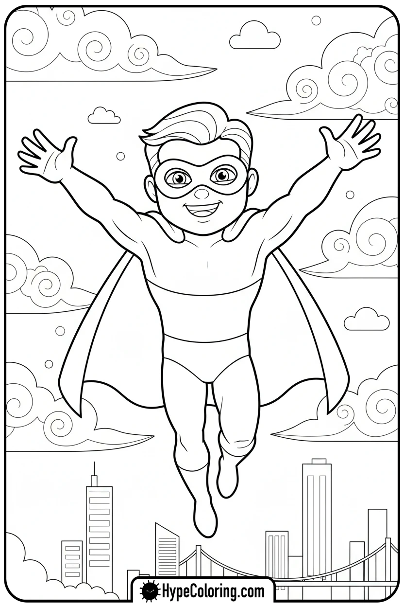 monaco-flag-superhero-flying - monaco flag coloring page