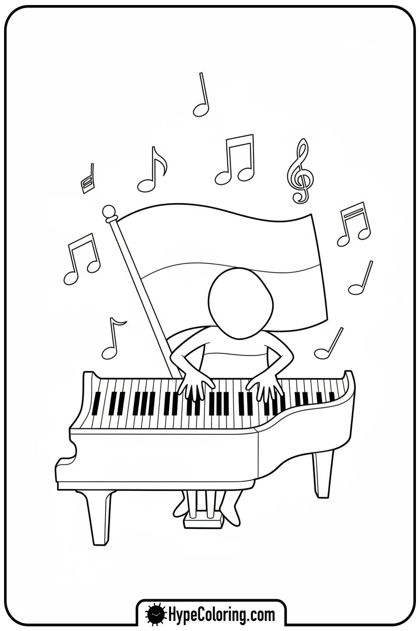 monaco-flag-playing-piano - monaco flag coloring page