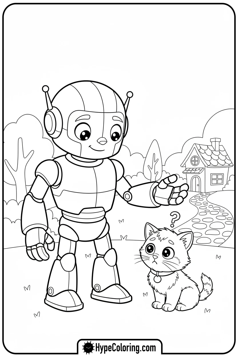 monaco-flag-robot-helping-kitten - monaco flag coloring page