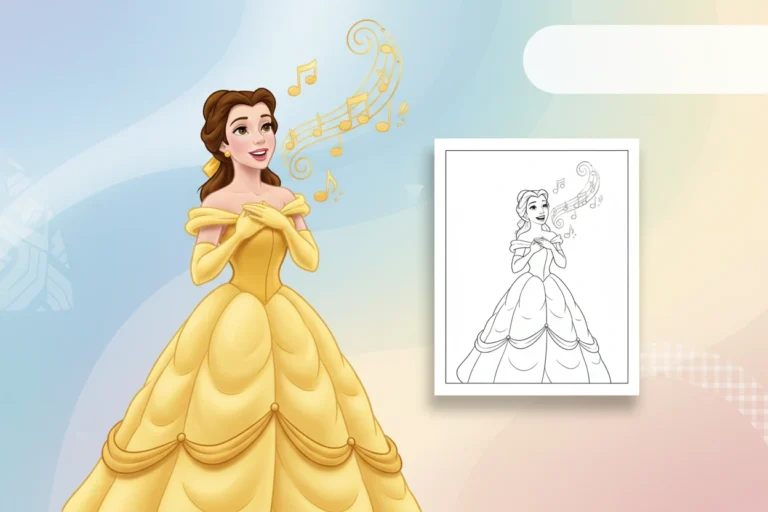 belle-standing-with-one-hand - belle coloring pages