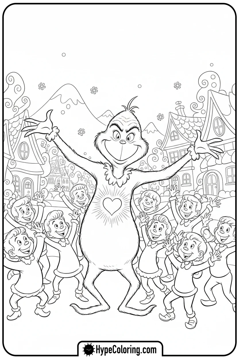 happy-grinch-with-whos - dr seuss coloring pages