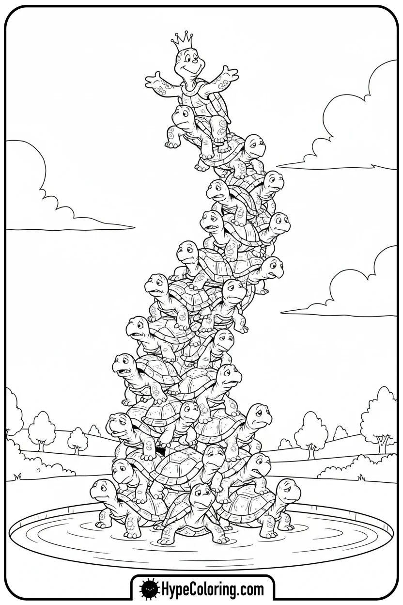 yertle-the-turtle-stack - dr seuss coloring pages