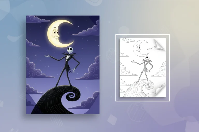 jack-skellington-standing-proudly-on - nightmare before christmas coloring pages