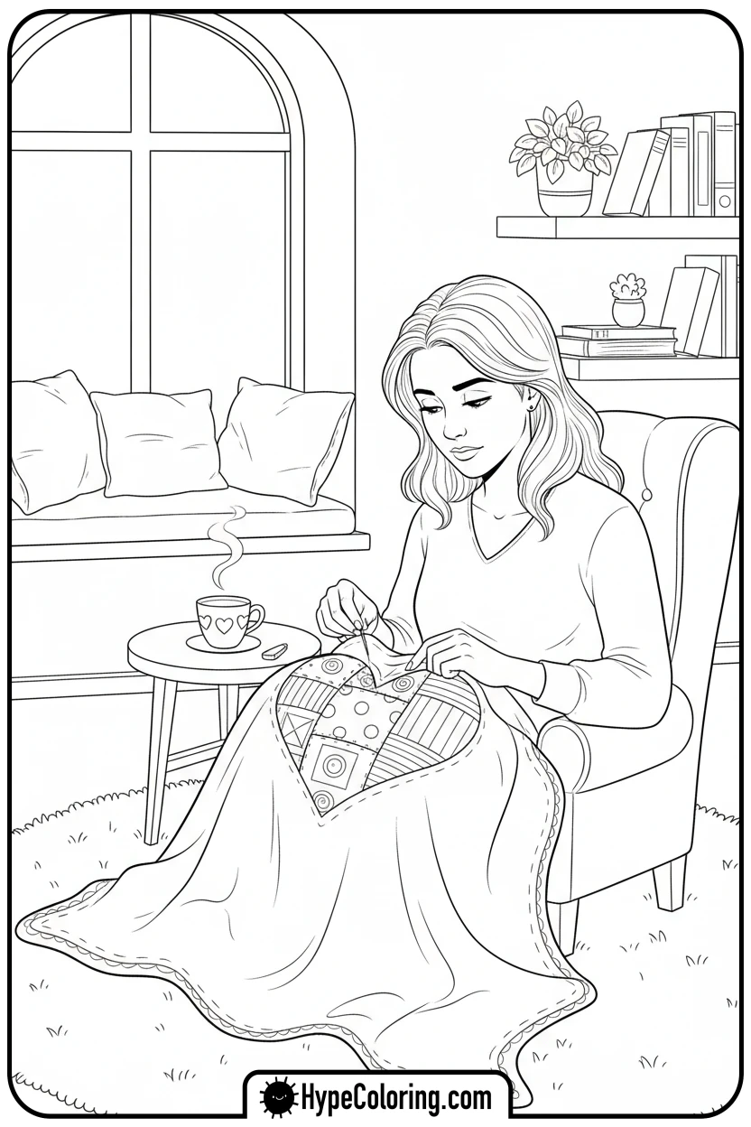 sally-sewing-a-heart - nightmare before christmas coloring pages