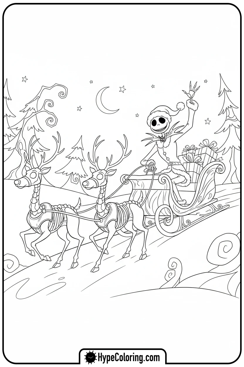 jack-as-sandy-claws - nightmare before christmas coloring pages