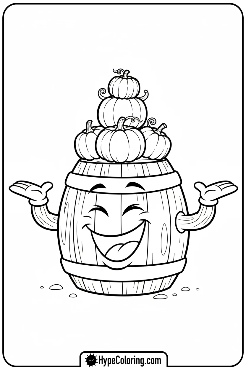 barrel-balancing-pumpkins - nightmare before christmas coloring pages