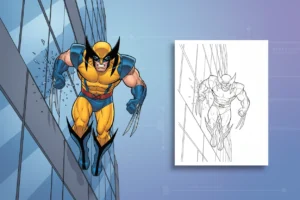 wolverine-running-straight-up-the - wolverine coloring pages