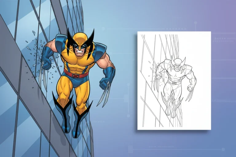 wolverine-running-straight-up-the - wolverine coloring pages