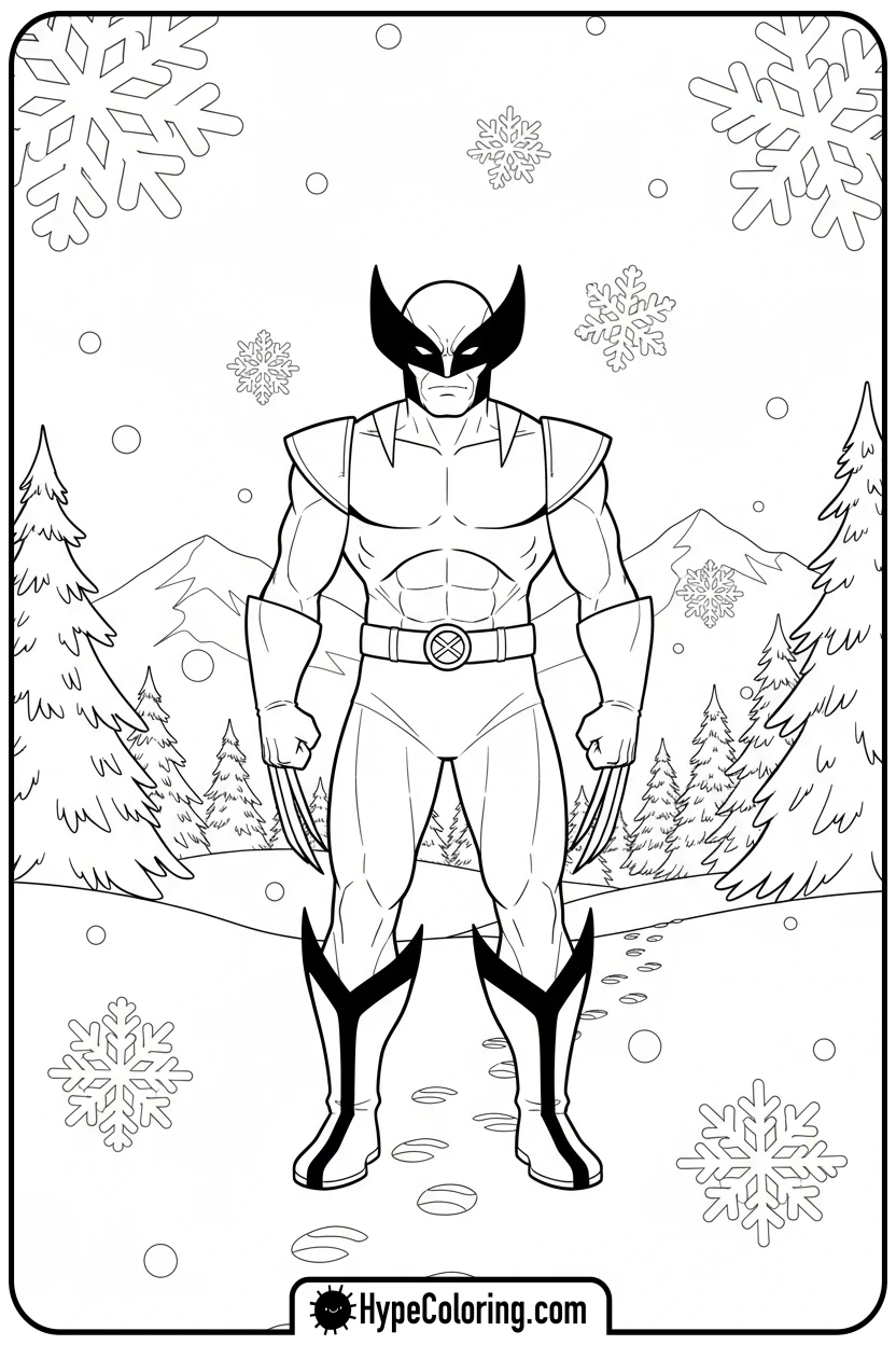Click to download PDF wolverine-in-the-snow - wolverine coloring pages