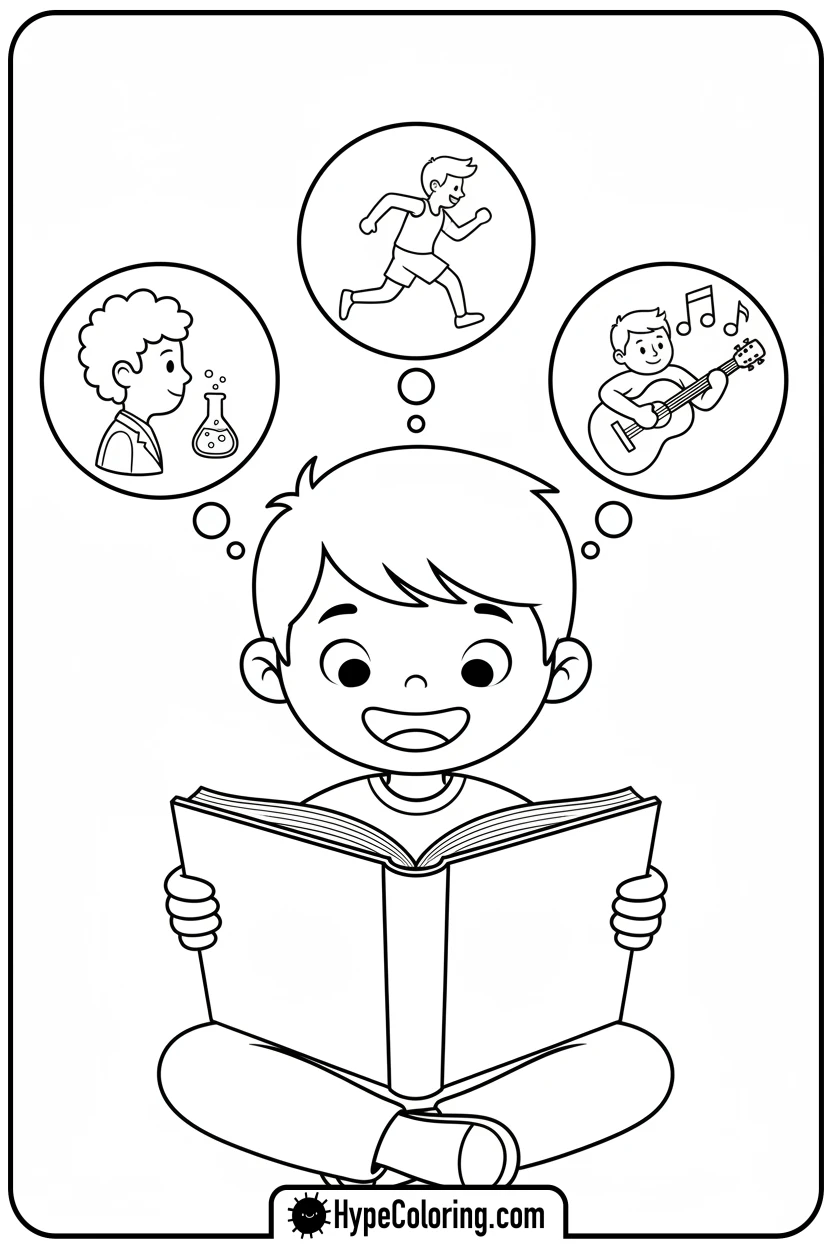 child-reading-history-book - black history month coloring pages