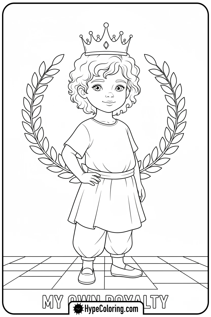 child-wearing-crown-proudly - black history month coloring pages