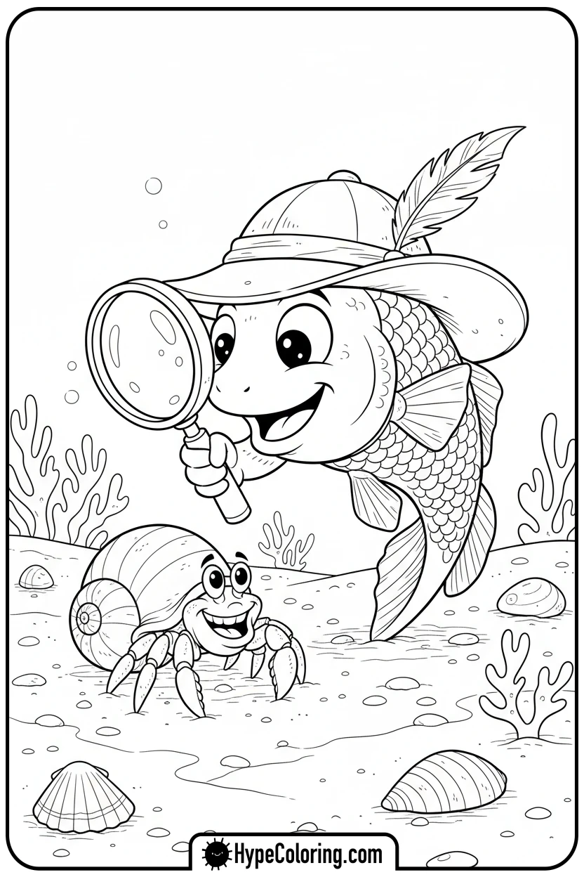 goby-exploring-with-hermit-crab - bubble guppies coloring pages