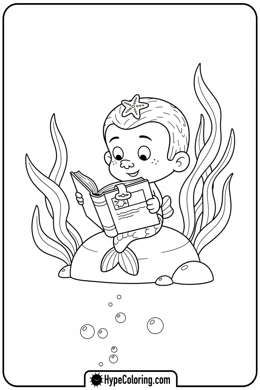 nonny-reading-a-book-underwater - bubble guppies coloring pages