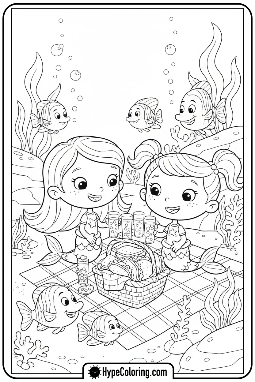 guppies-having-underwater-picnic - bubble guppies coloring pages