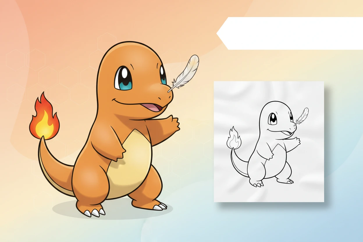 charmander-balancing-a-small-light - charmander coloring page