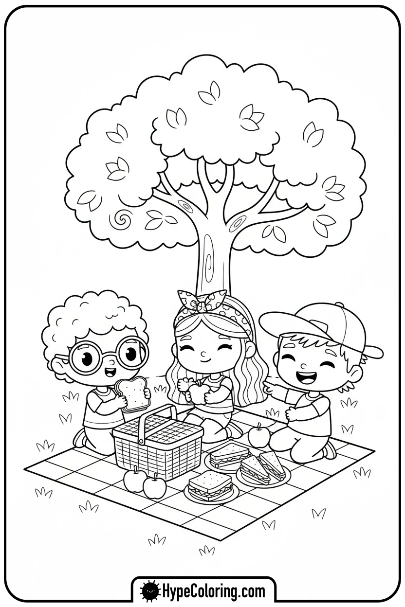 friends-having-a-picnic-in-a-park - toca boca coloring pages