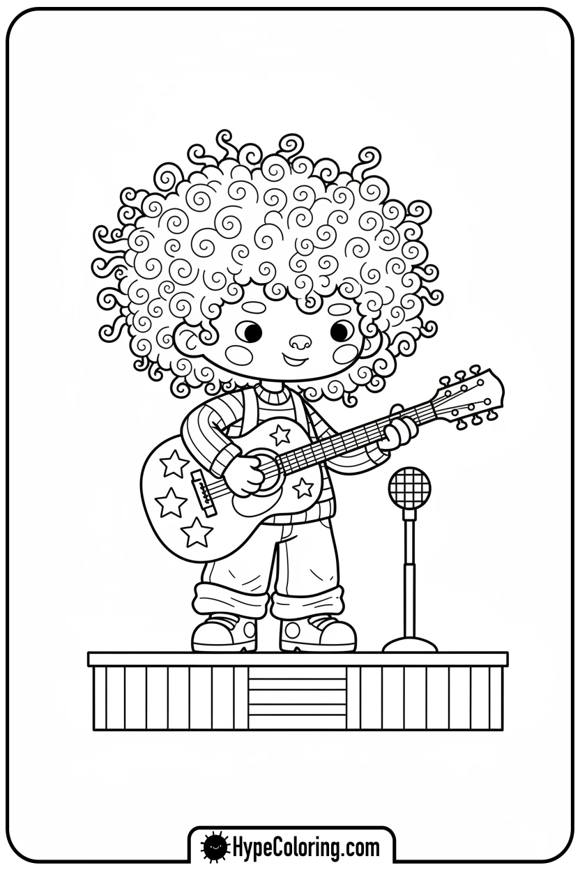 musician-playing-a-star-guitar - toca boca coloring pages