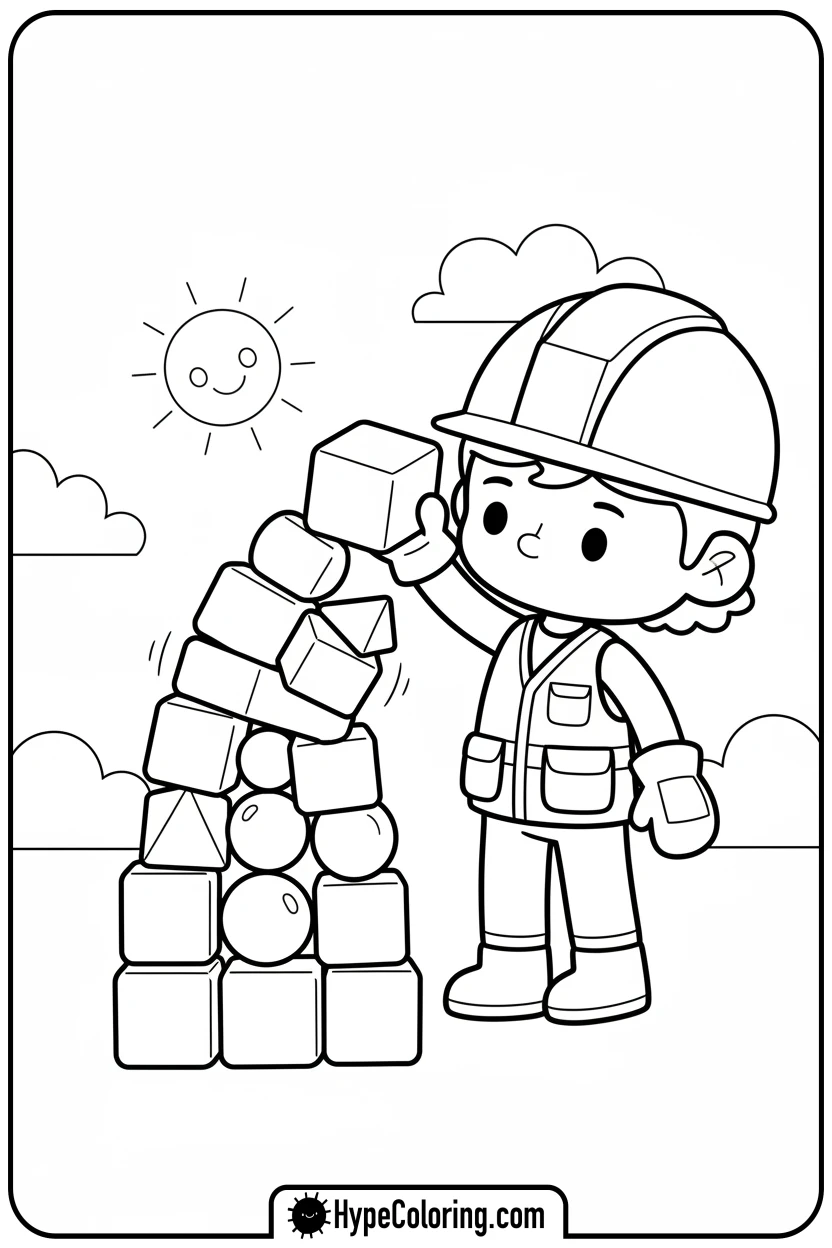 builder-stacking-colorful-blocks - toca boca coloring pages