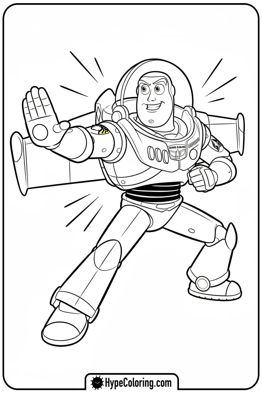 buzz-doing-karate-chop - toy story buzz coloring pages