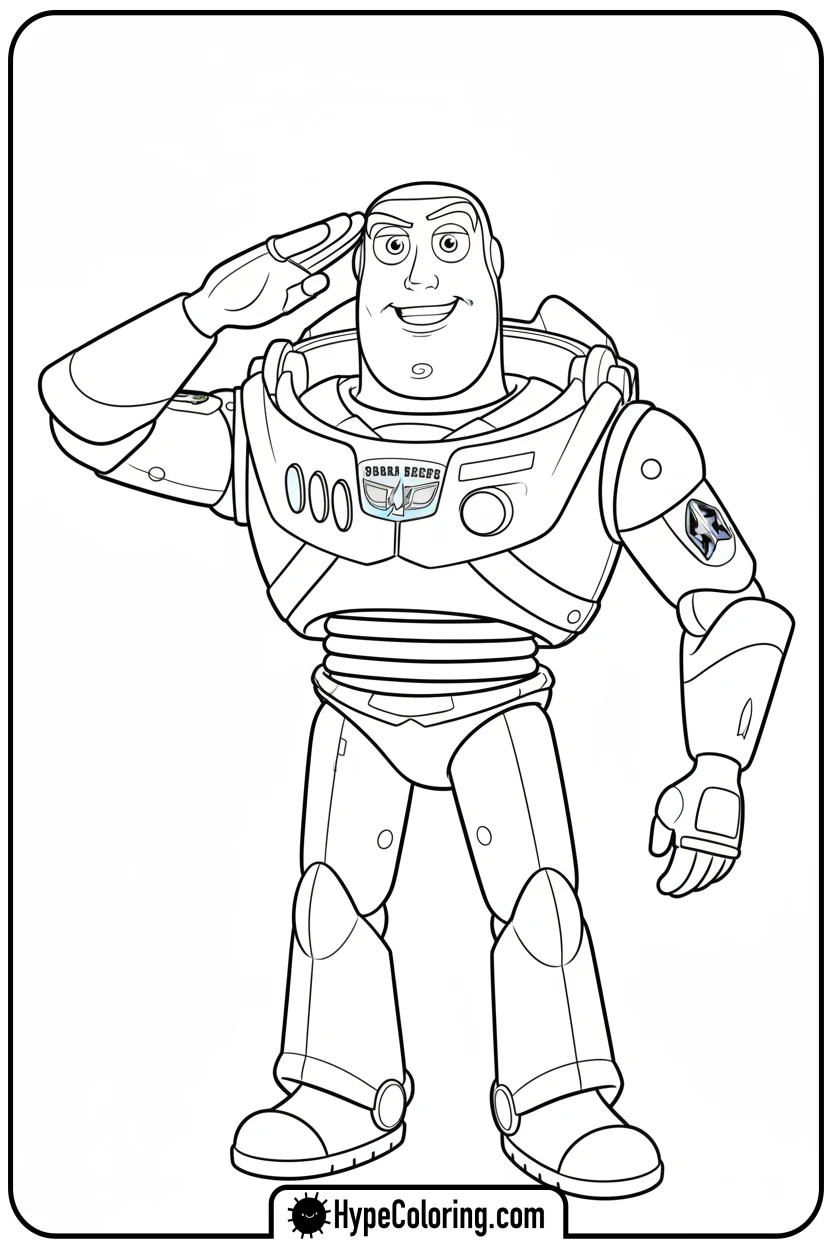 buzz-saluting-confidently - toy story buzz coloring pages