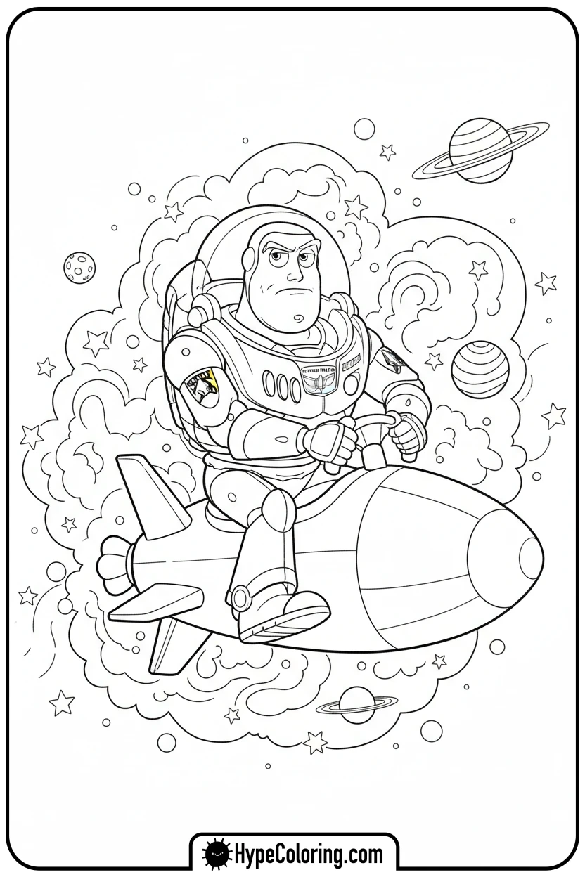 buzz-steering-toy-rocket - toy story buzz coloring pages