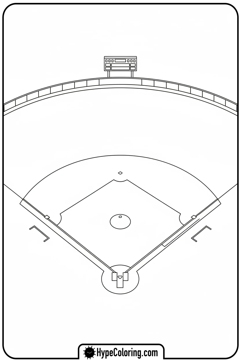 simple-baseball-field - baseball coloring page