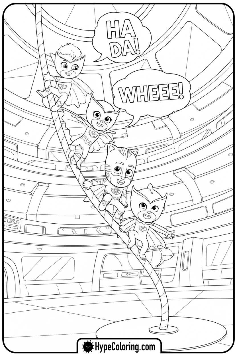 pj-masks-sliding-in-hq - coloring pages for pj masks