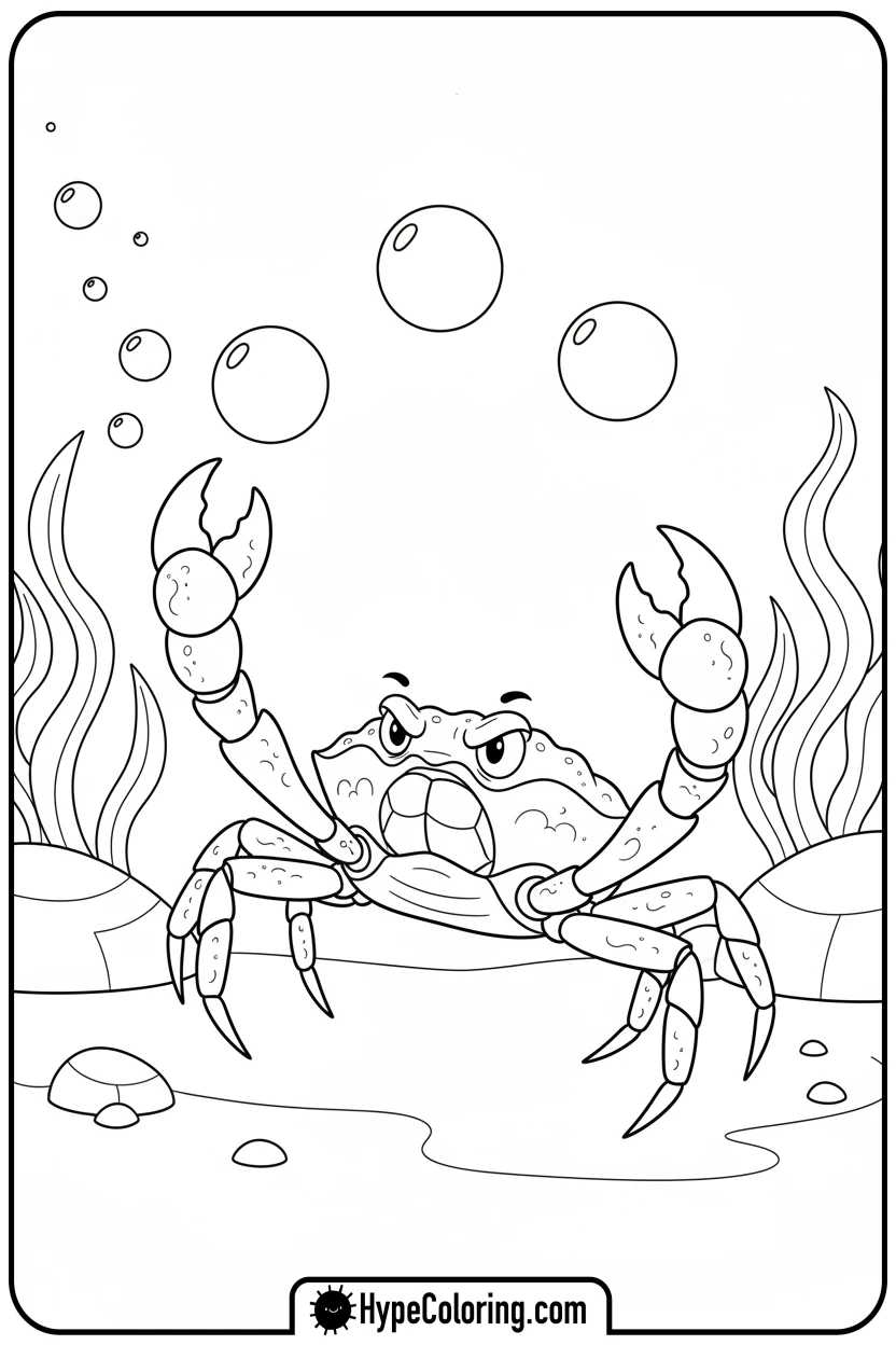 crab-juggling-pebbles - crab coloring pages