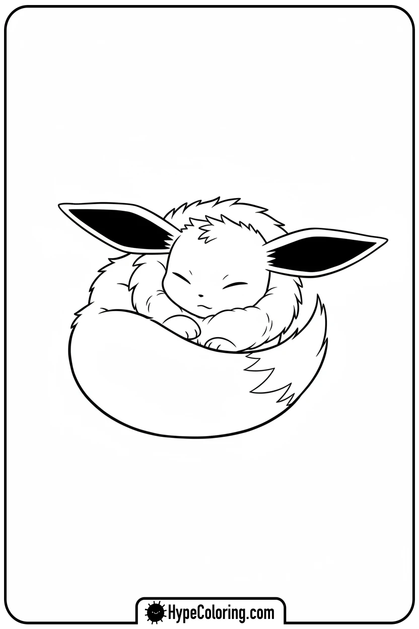 Click to download PDF eevee-sleeping-soundly - eevee coloring page