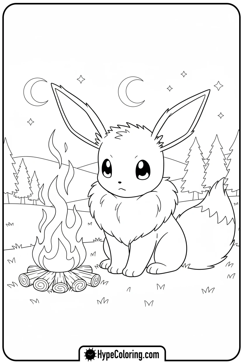 Click to download PDF eevee-by-campfire - eevee coloring page
