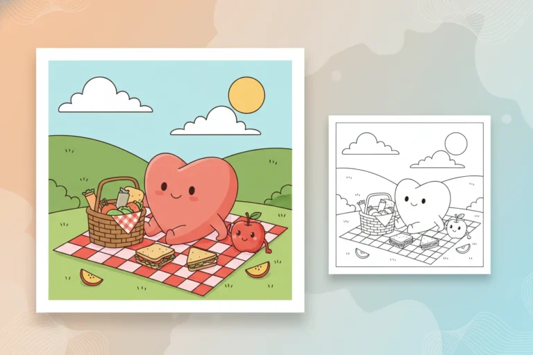 a-relaxed-heart-shape-enjoying - heart shape coloring pages
