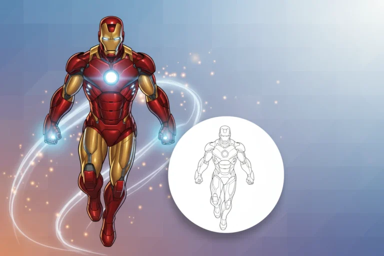iron-man-floating-mid-air-chest - iron man coloring book pages