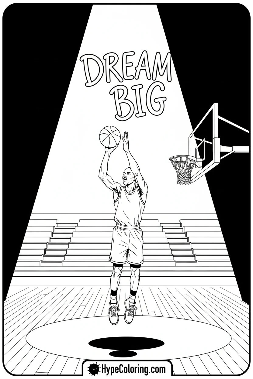 Click to download PDF young-mj-practicing-alone - michael jordan coloring pages
