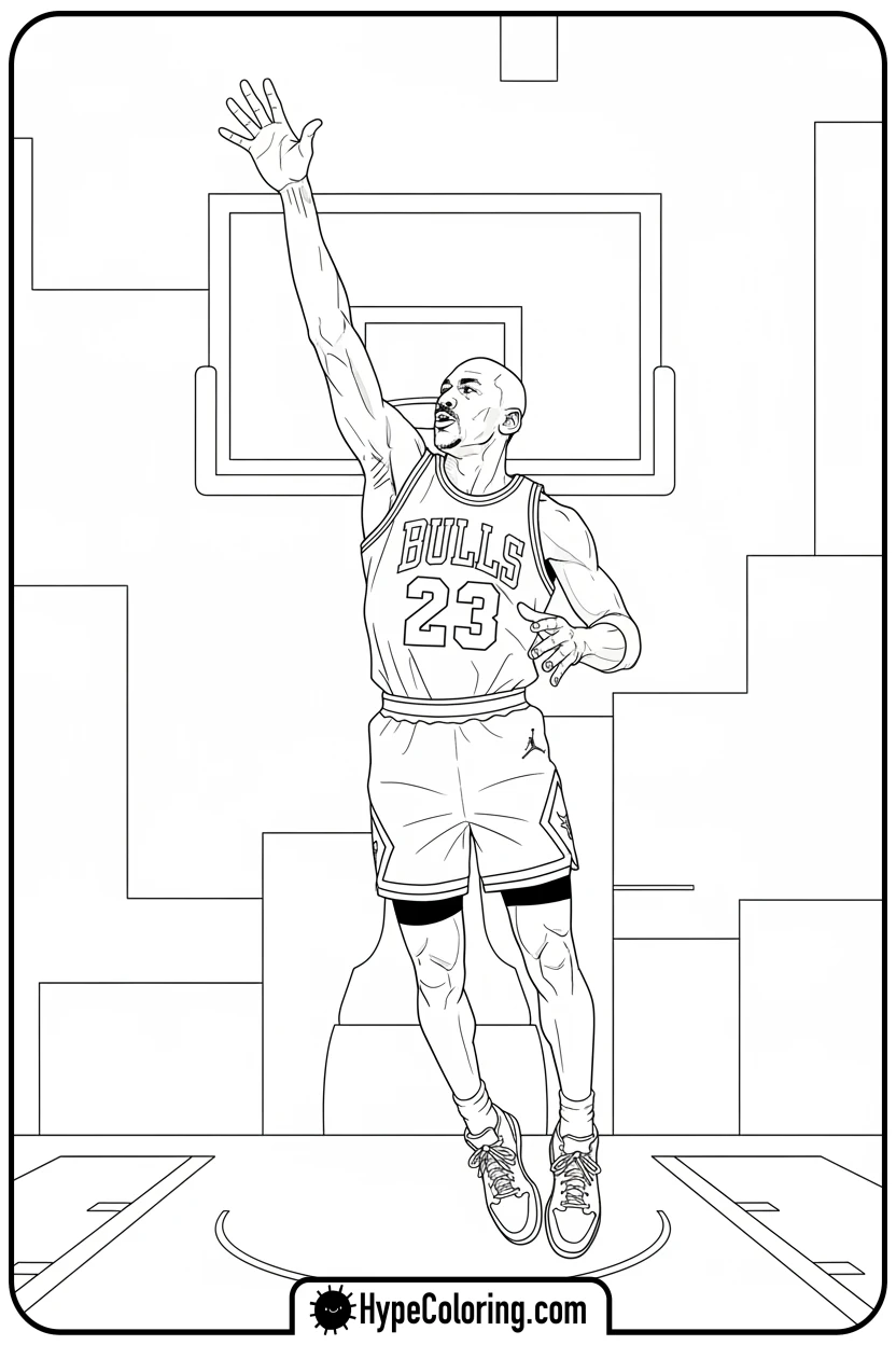 Click to download PDF mj-blocking-a-shot - michael jordan coloring pages