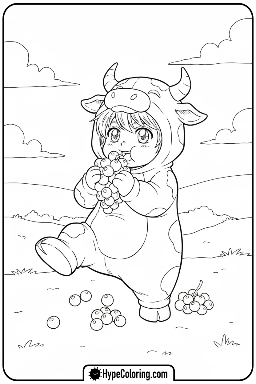 Click to download PDF lambo-eating-grapes - lambo coloring pages