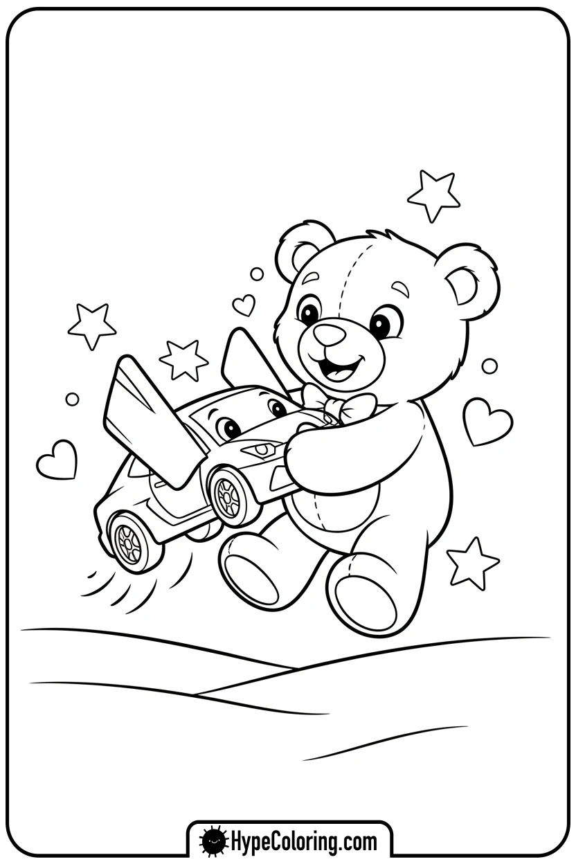 Click to download PDF lambo-hugging-a-teddy-bear - lambo coloring pages