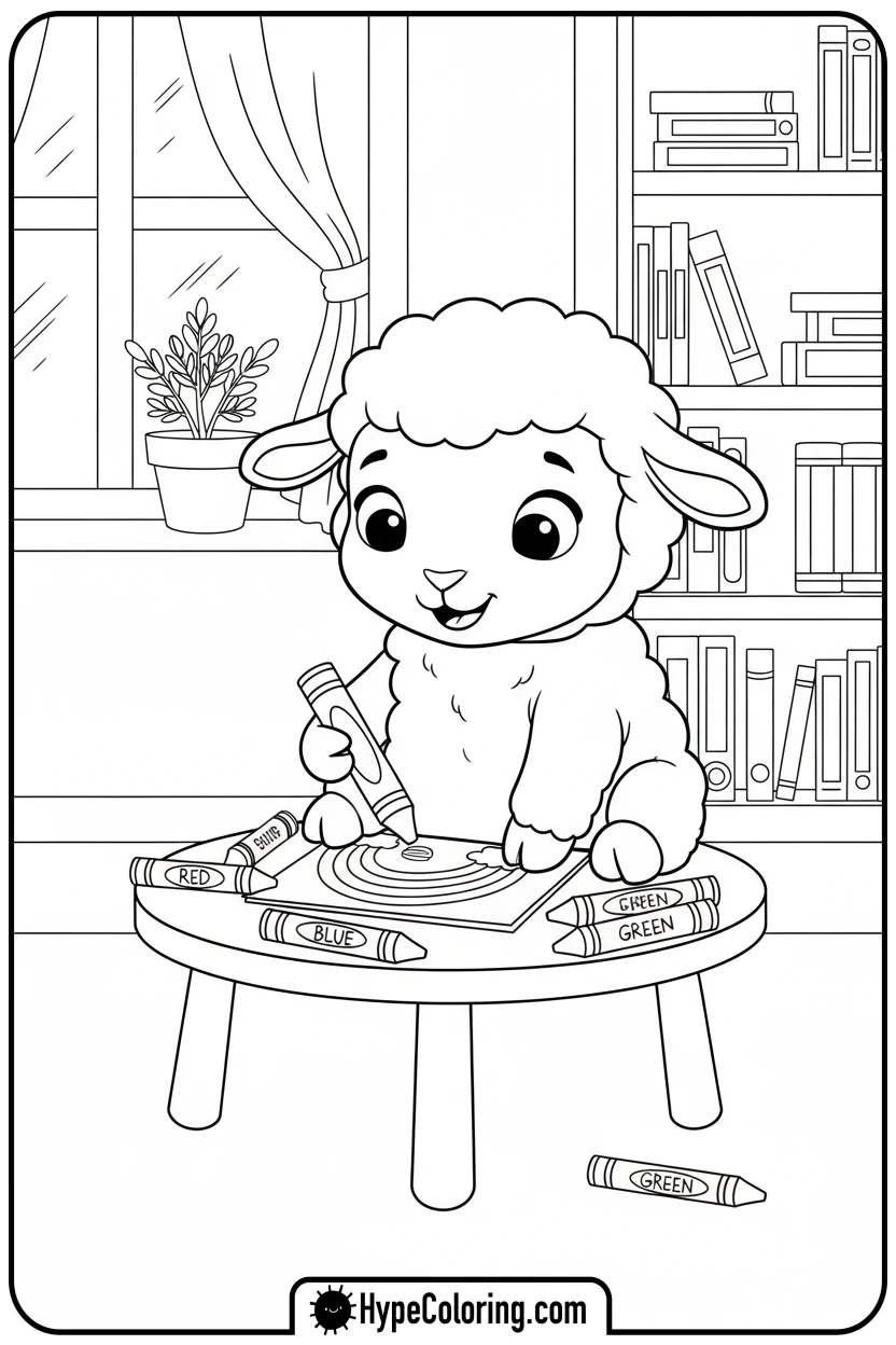 Click to download PDF lambo-drawing-a-rainbow - lambo coloring pages