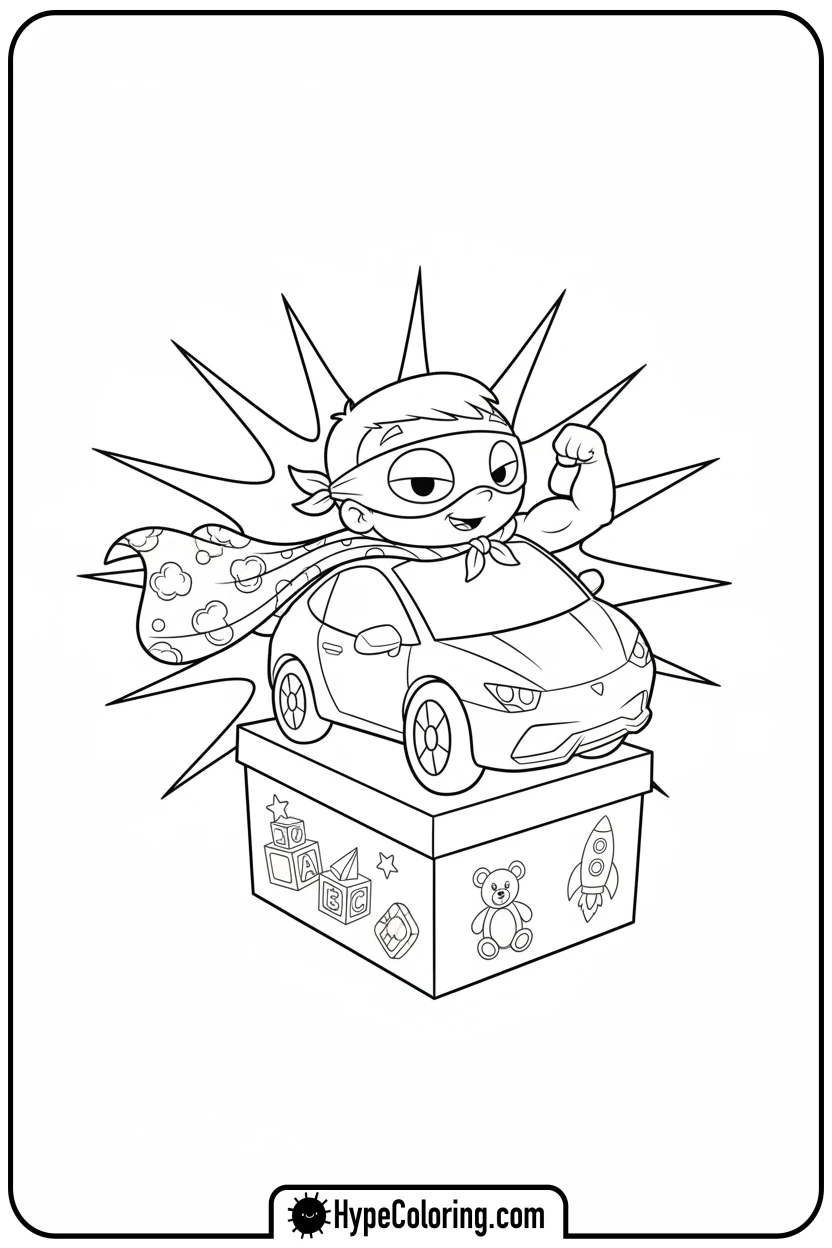 Click to download PDF lambo-as-a-superhero - lambo coloring pages