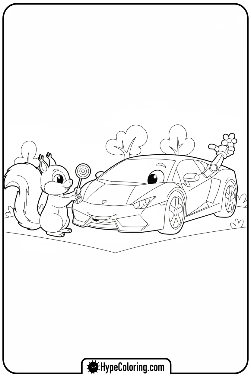 Click to download PDF lambo-sharing-candy - lambo coloring pages