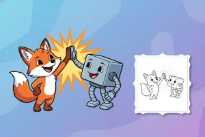 foxy-and-boxy-high-fiving-foxy - lankybox coloring pages